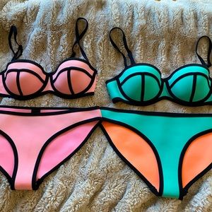 Set of 2 Triangl Milly Bikinis (S top, M bottom)